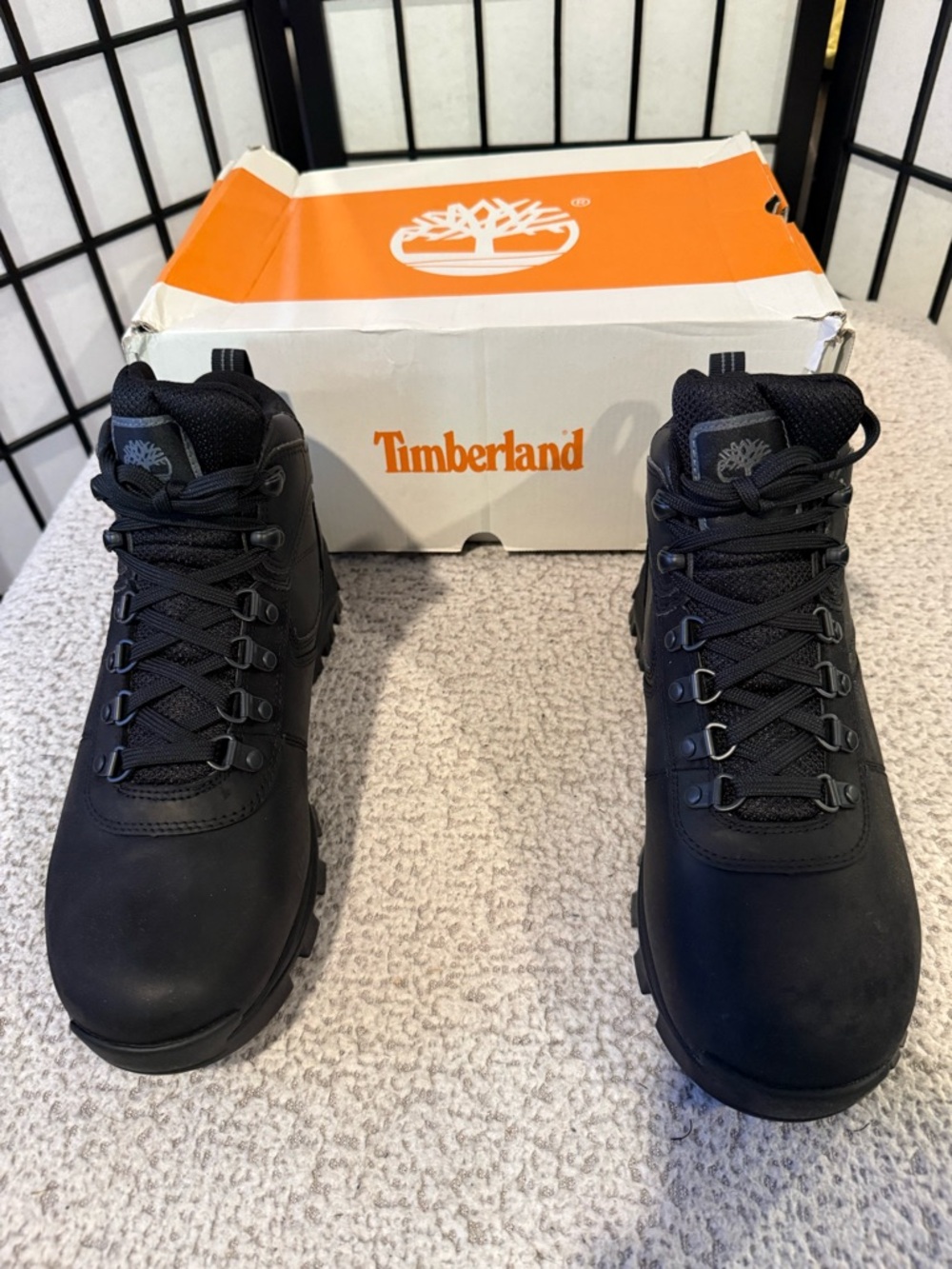 Timberland Black Waterproof Hiking Boots Size 9 Wide NEW w/ Box TB1237R